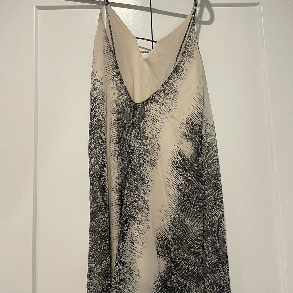 Black and cream open back sundress